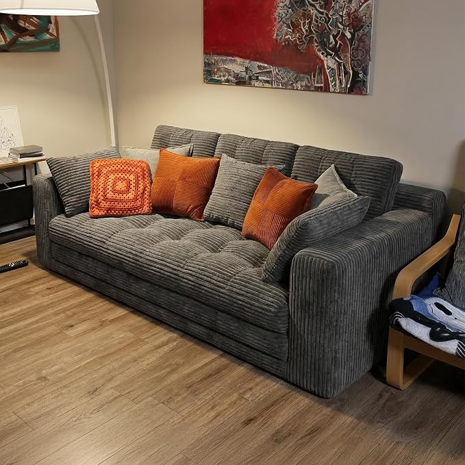 Homkdom 3 Seater Boneless Couch - Image 5