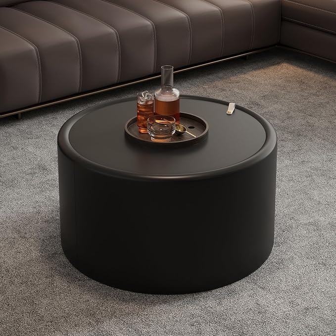 SSLine Set of 2 Black Round Nesting Coffee Tables - Image 3