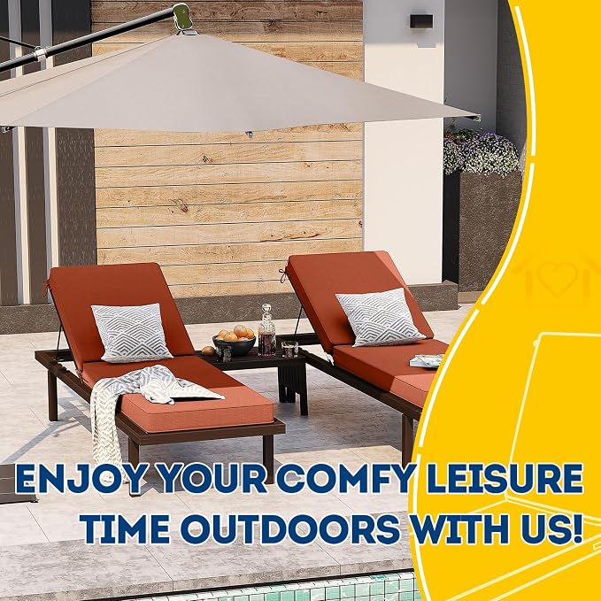 AAAAAcessories Outdoor Chaise Lounge Cushions, Waterproof Patio Furniture - Image 6