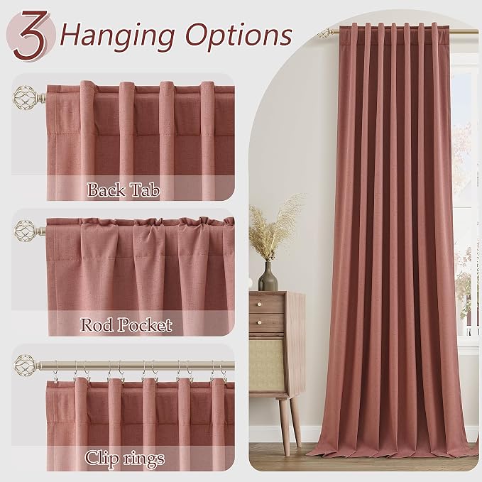 Guken 100% Blackout Curtains 120 Inch Length 2 Panels Set - Image 6