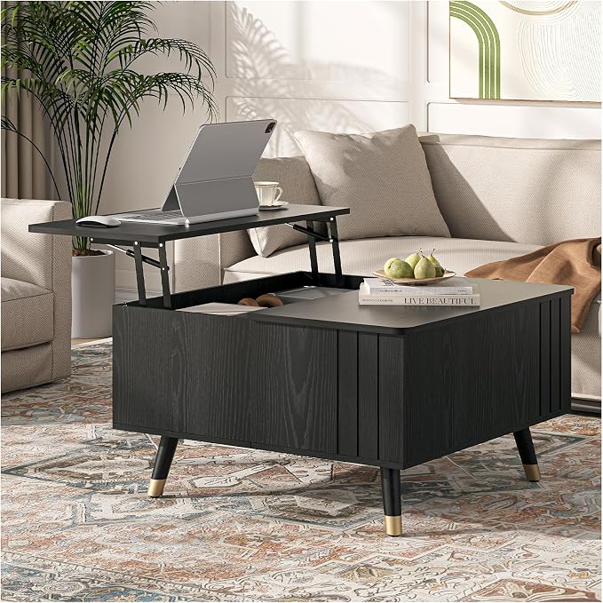 JOINICE Black Lift Top Coffee Table by Joinice