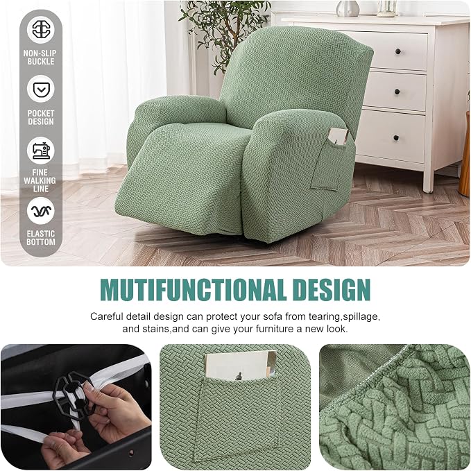 Genina Recliner Chair Cover, Stretch Reclining Chair Covers, Recliner Sofa - Image 4