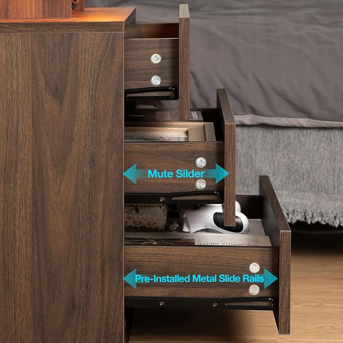 HOMMPA Set of 2 Rustic Brown Nightstands - Image 8
