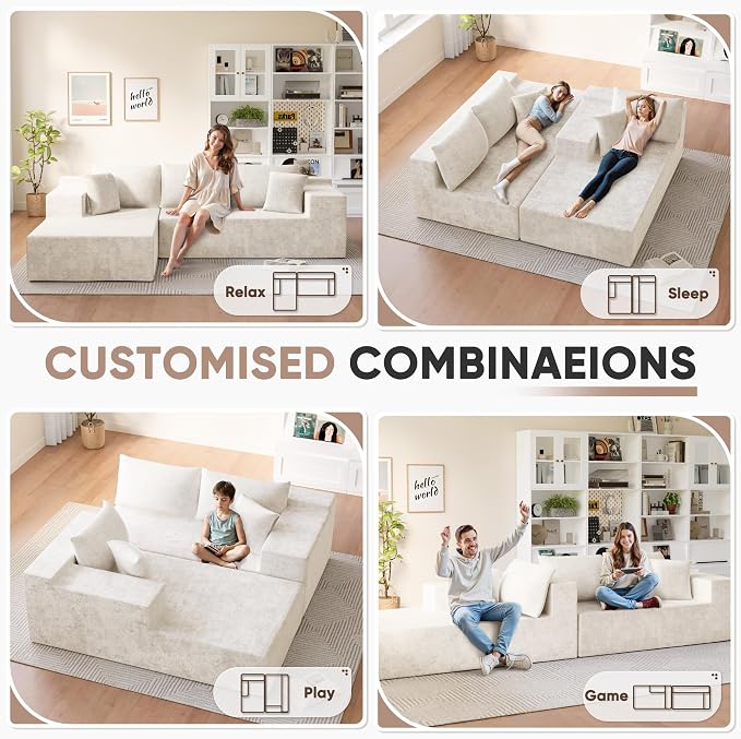 Homall 108" Modular Sectional Sofa, Boneless Couch - Image 8