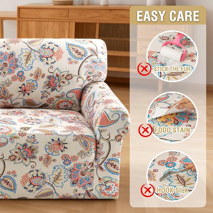 H.VERSAILTEX Floral Pattern Couch Cover Printed Sofa Covers Washable High - Image 8