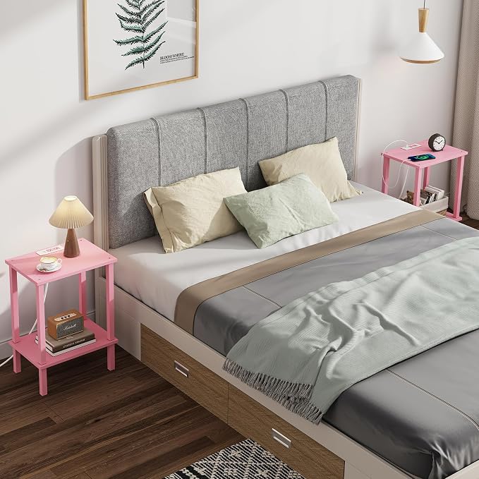 TUTOTAK End Table with Charging Station, Small Side Table with Outlets - Image 8
