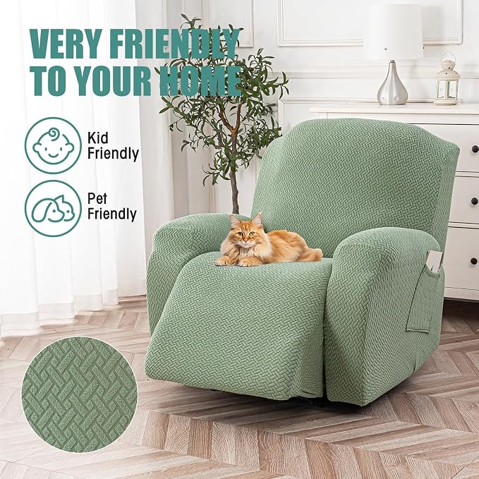 Genina Recliner Chair Cover, Stretch Reclining Chair Covers, Recliner Sofa - Image 3