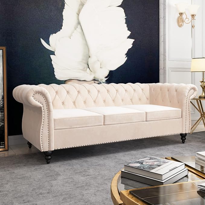 QHITTY 2 Piece Living Room Set, Sectional Chesterfield Sofa Chair Contemporary - Image 7