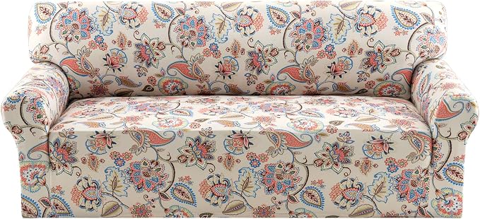 H.VERSAILTEX Floral Pattern Couch Cover Printed Sofa Covers Washable High by HVERSAILTEX