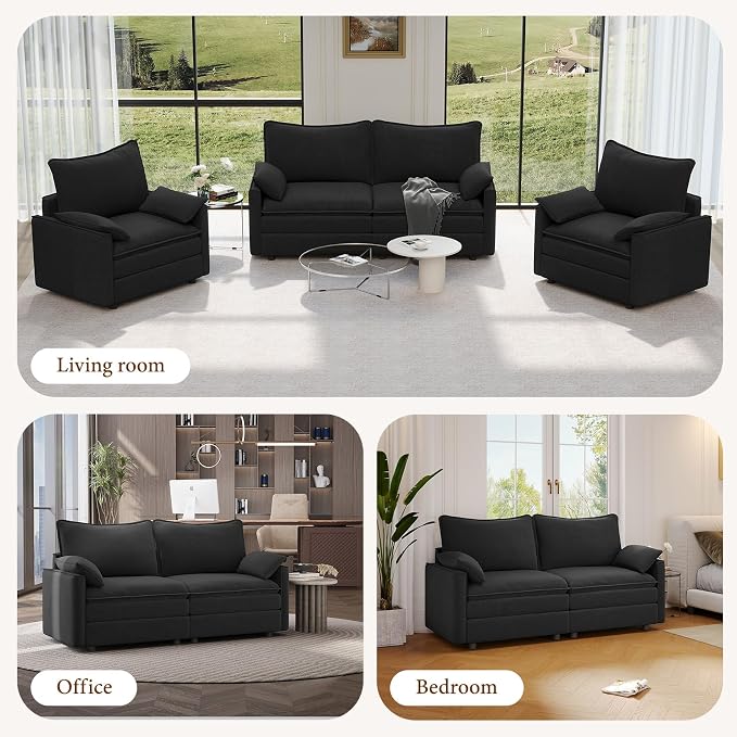 Vesgantti 74" Loveseat Sofa for Living Room, Comfy Cloud Couch Deep Seat - Image 6