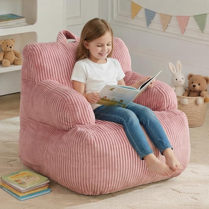 Bean Bag Chairs for Kids with Armrests, Comfy Kids Bean Bag Chair, Stuffed by HUGHEAVENBeanBagChairs