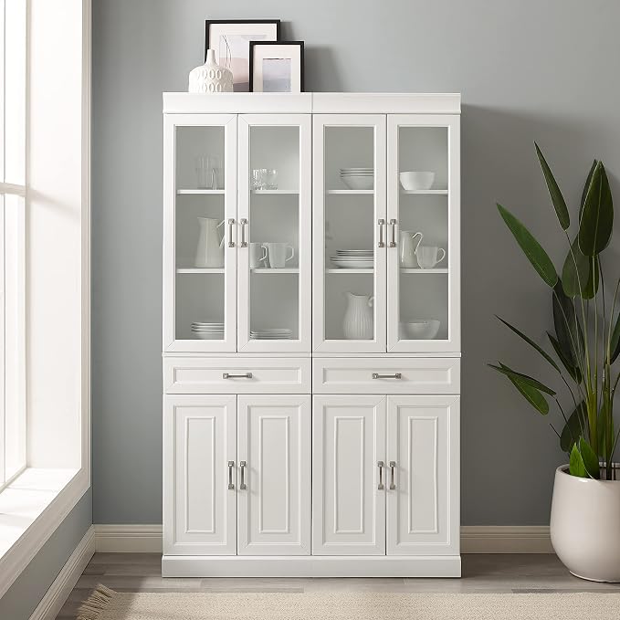 Crosley Furniture Stanton 2-Piece Glass Door Kitchen Storage Pantry Cabinet - Image 7