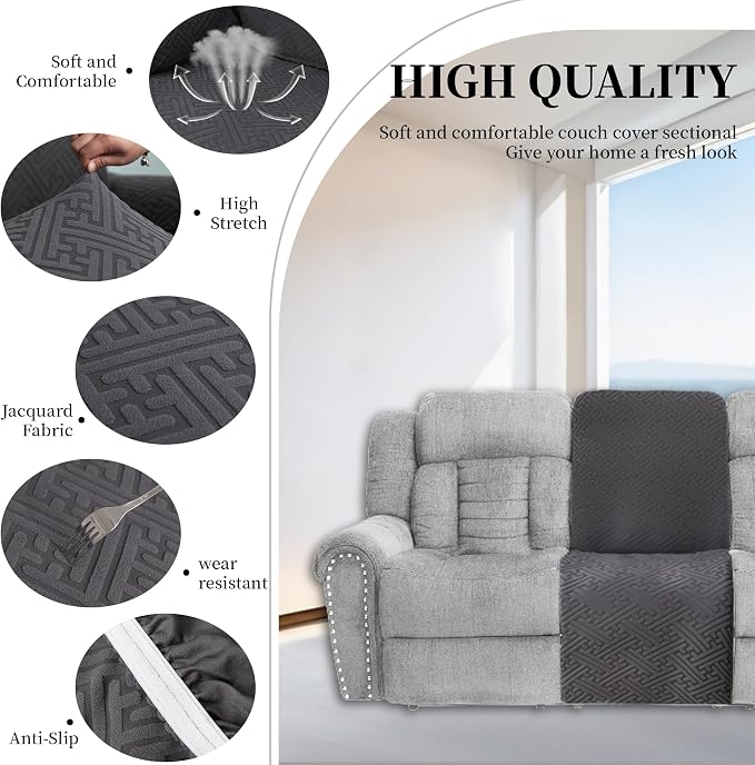 100% Waterproof Sectional Recliner Couch Covers - Image 5