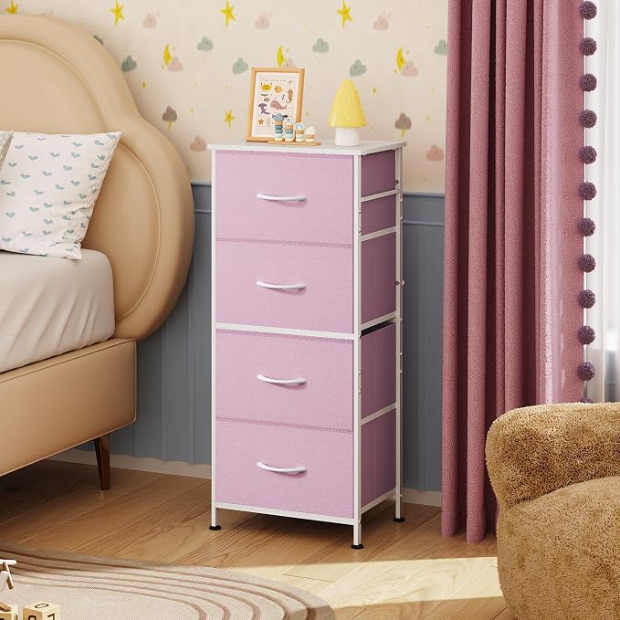 WLIVE Dresser with 4 Drawers, Storage Tower, Organizer Unit, Fabric Dresser - Image 2