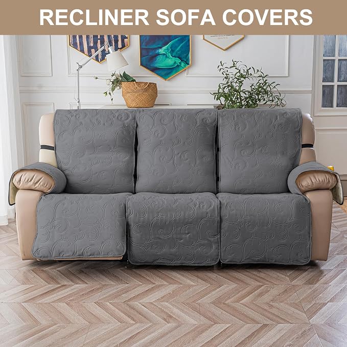 100% Waterproof Recliner Sofa Covers 3 Seater, 6-Piece Split Non-Slip Reclining - Image 6