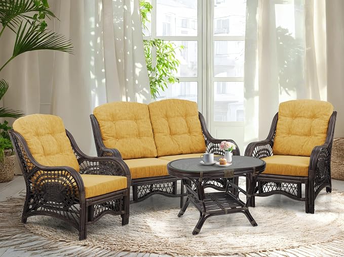 Malibu Lounge Living Accent Armchair Natural Rattan Wicker Handmade Design - Image 7