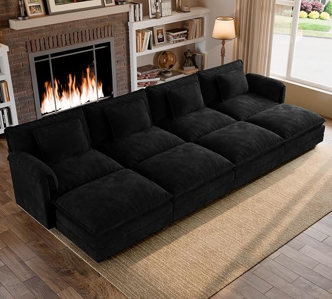 ELUCHANG Oversized 153" Modular Sectional Sofa, Comfy Deep Seat Cloud Couch by ELUCHANG