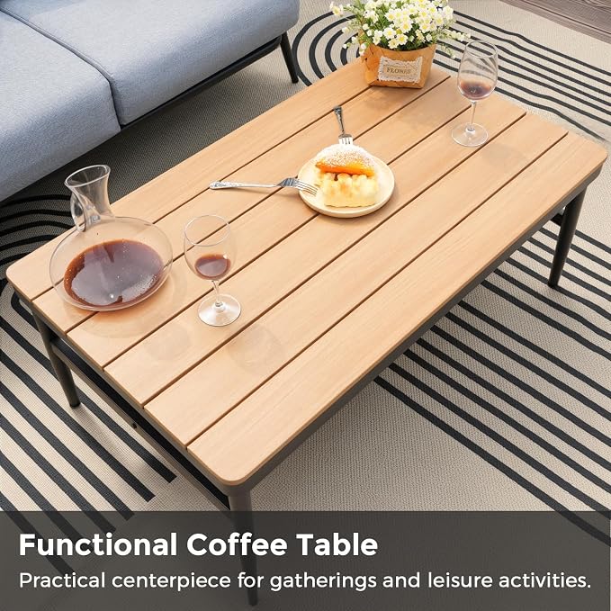 Jocoevol 4 Pieces Outdoor Sofa Conversation Set, 4 Seats Couch Set - Image 7