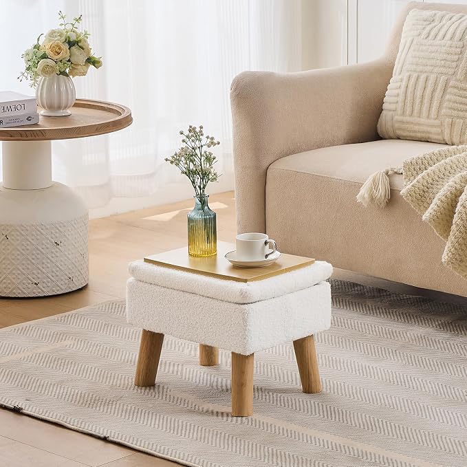 Storage Ottoman, Small Foot Stool Ottoman - Image 9