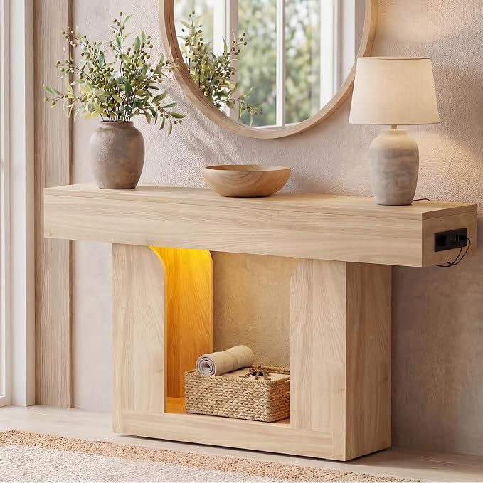 Homieasy Console Table, Farmhouse Wooden Sofa Table Behind Couch, Narrow by Homieasy