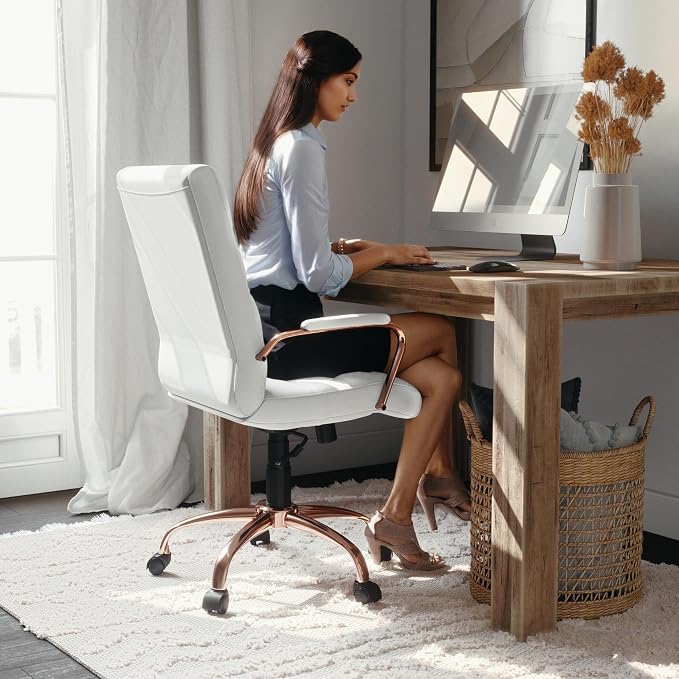 Flash Furniture Whitney Mid-Back Swivel LeatherSoft Desk Chair - Image 7