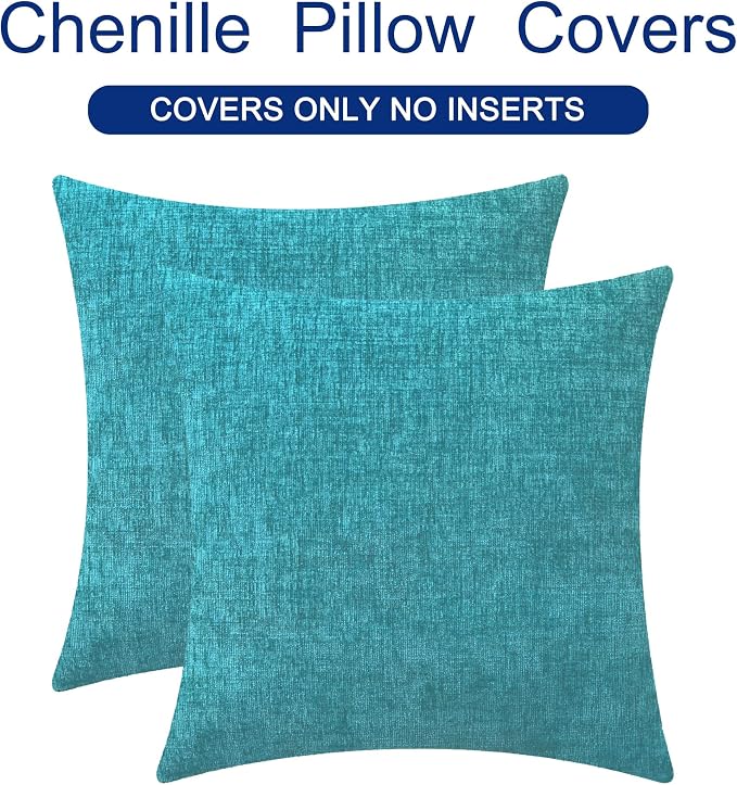 CaliTime Throw Pillow Covers Decorative 18 X 18 Inches Pack of 2 Cozy Chenille - Image 6