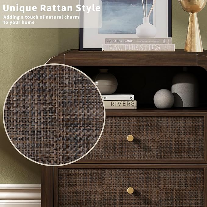 Oak&Sparrow Rattan Nightstand, 23.6'' Rattan End Table - Image 5