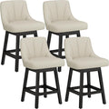 YaFiti Swivel Bar Stools with Backs, Linen Fabric Extra Upholstered Counter by YaFiti