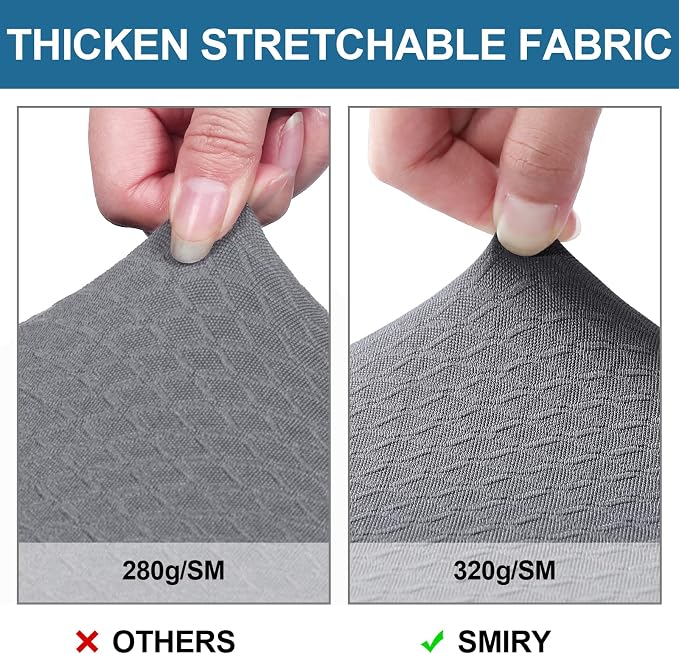 Smiry Waterproof Seat Covers for Dining Room Chairs Set of 10, Stretch Jacquard - Image 4