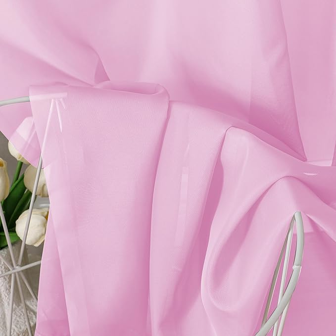 Aiyufeng Pink Sheer Curtain Window Drapes - Image 7