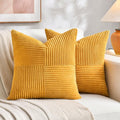 Fancy Homi 2 Packs Gold Yellow Euro Decorative Throw Pillow Covers 28x28 Inch by Fancy+Homi