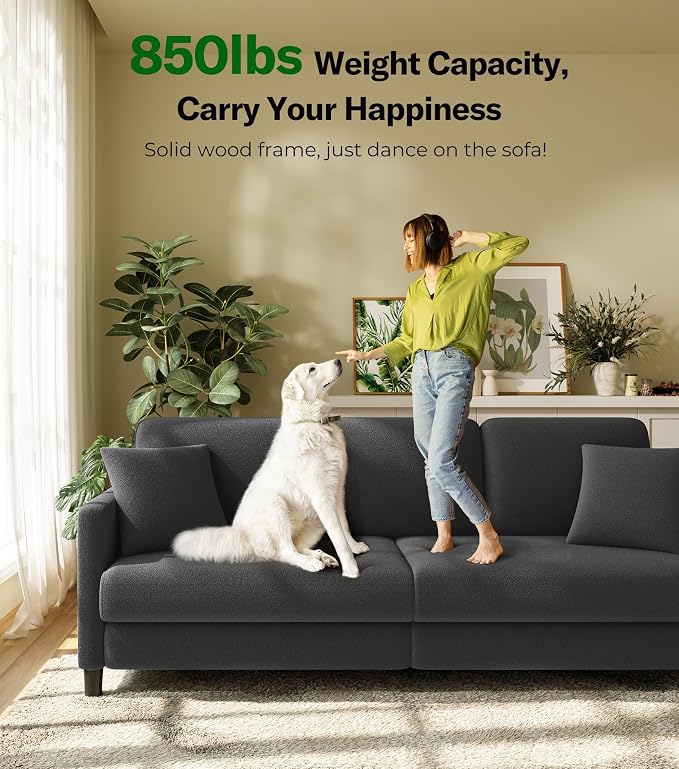 Welzona 83" Couches for Living Room, Teddy Sofa Couch, Comfy Sofas for Living - Image 5