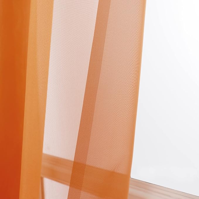 OWENIE Sheer Curtains 90 Inches Long 2 Panels Set - Image 3
