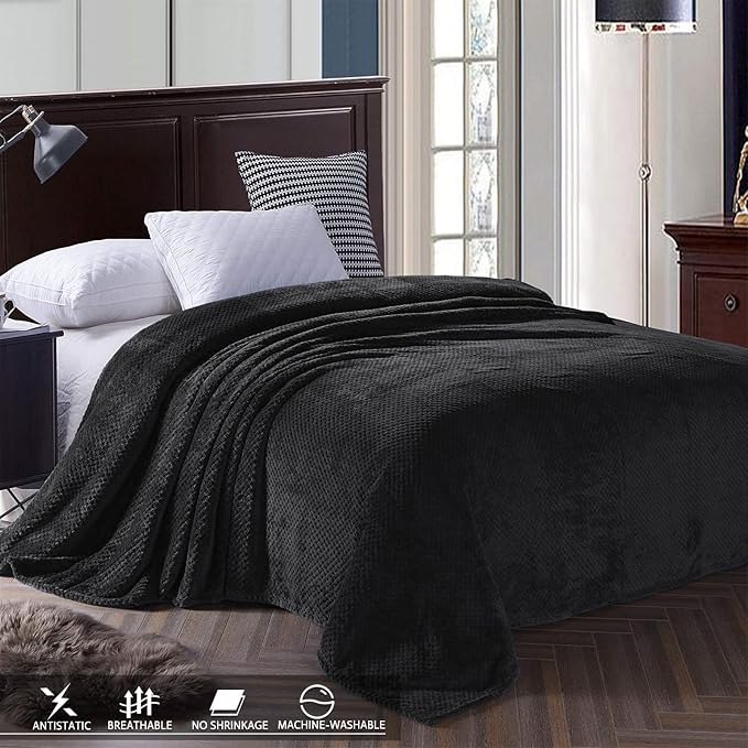 Exclusivo Mezcla Fleece Bed Blanket Twin Size, Super Soft and Warm Blankets - Image 3