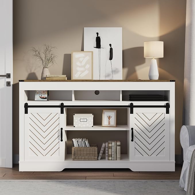 RoyalCraft TV Stand for 65+ Inch TV: Farmhouse Entertainment Center - Image 8