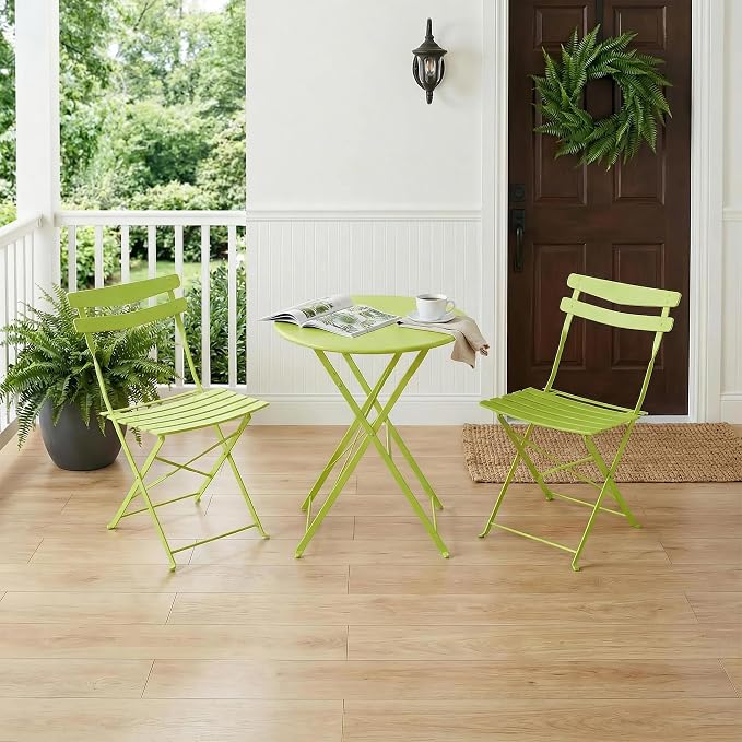GarveeLife 3 Piece Patio Bistro Set, Folding Patio Bistro Table and Chairs Set - Image 7