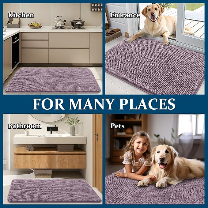 OLANLY Dog Door Mat for Muddy Paws 50x30, Absorbs Moisture and Dirt, Absorbent - Image 8