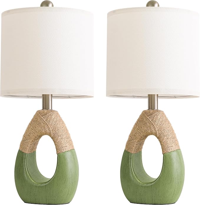 OYEARS 19" Table Lamps Set of 2, Bedside Lamps - Image 8