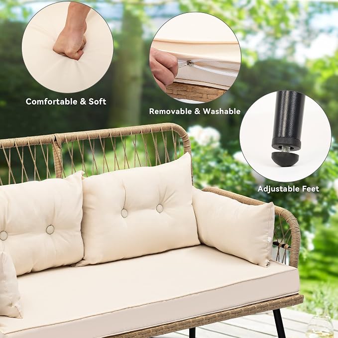 YITAHOME 2-Piece Patio Furniture Wicker Outdoor Loveseat, All-Weather Rattan - Image 5