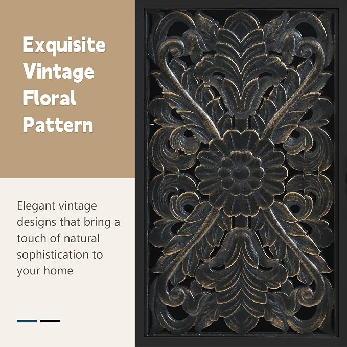 ARTPOWER 61.8" Hollow Carved Wood Accent Cabinet - Image 5