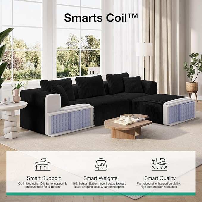Novilla Modular Sectional Sofa, Modern Cloud Sectional Couch - Image 3