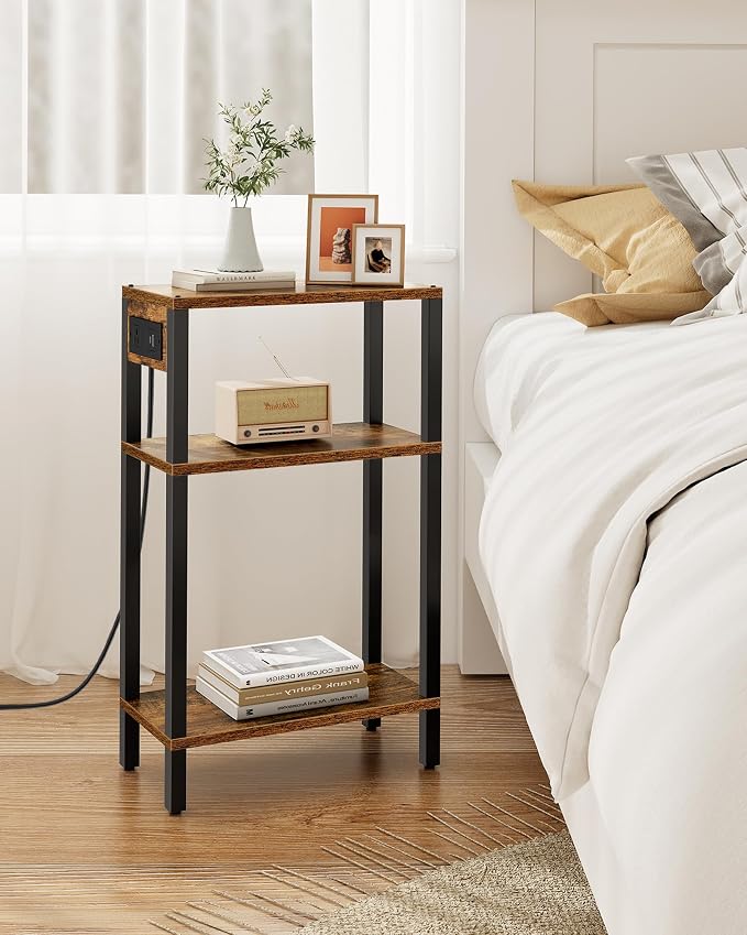 TUTOTAK Narrow Side Table with Charging Station, Small End Table with USB Ports - Image 8