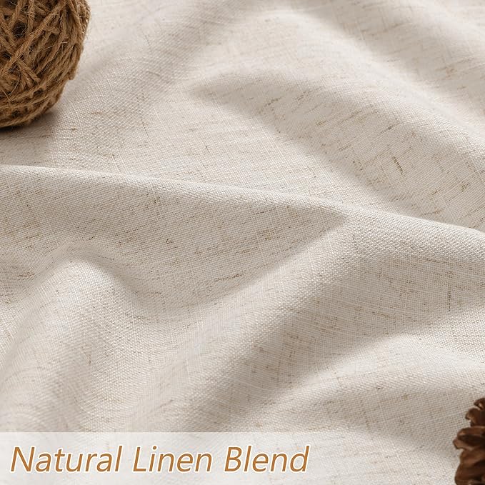 Guken 100% Blackout Linen Curtains 94 Inch Length 2 Panels Set - Image 3
