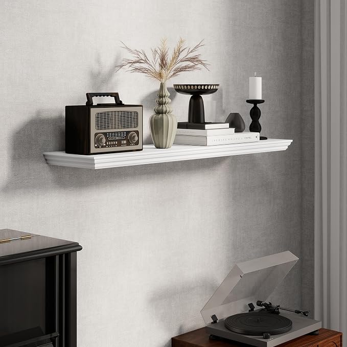 Fun Memories Floating Shelves 40 Inch Long, 9.3 Inch Deep Classic Crown Molding - Image 5