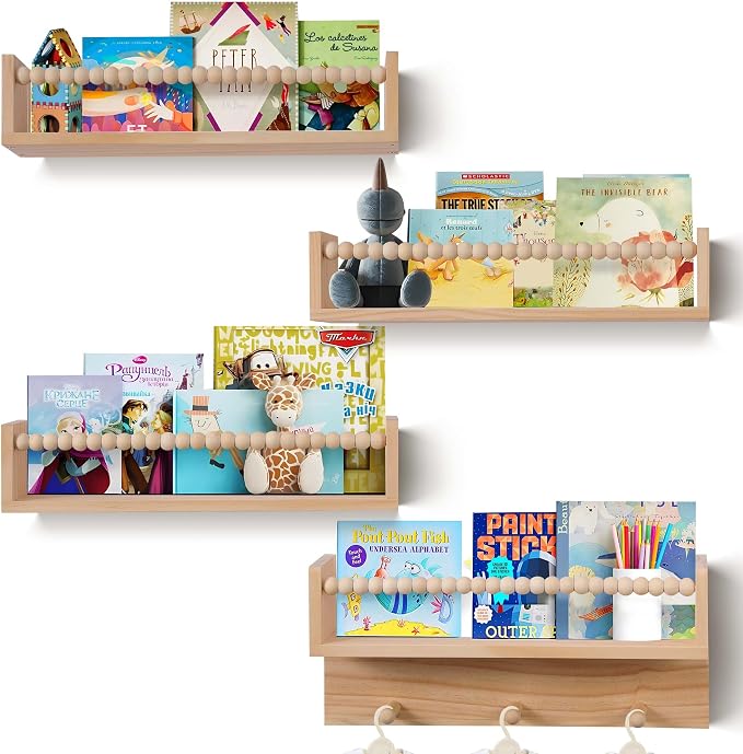 BOMID Wall Bookshelves, Nursery Shelves, Floating Book Shelves - Image 7