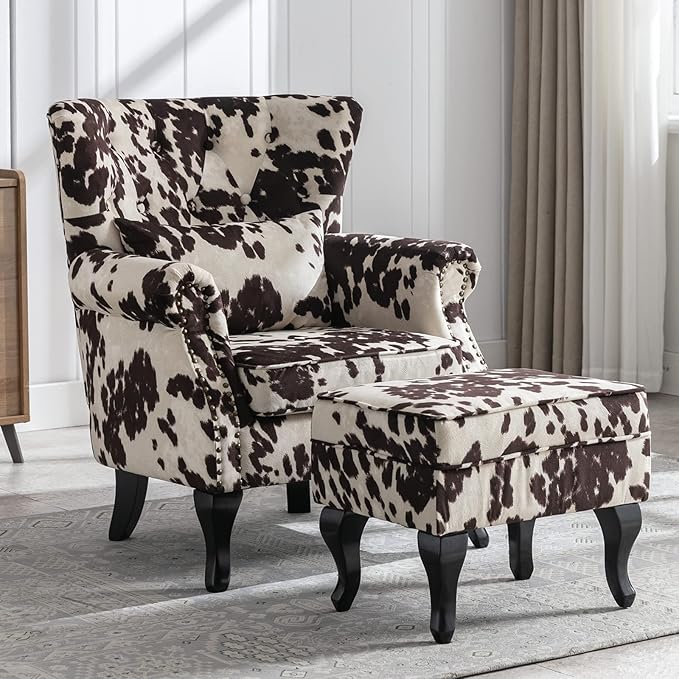 Mid Century Modern Accent Chair Upholstered Armchair Comfy Velvet Tufted by Janoray