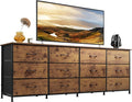 WLIVE 75.5'' Dresser for Bedroom, TV Stand for 85, 65 Inch TV, 12 Drawer Long by WLIVE