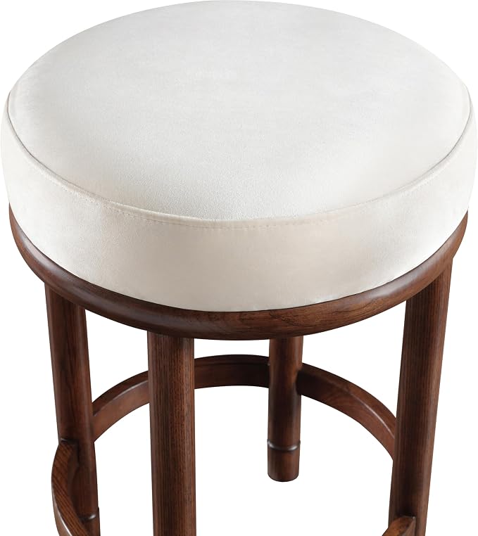 Meridian Furniture 978Cream-C Monette Collection Art Deco Counter Stool - Image 5