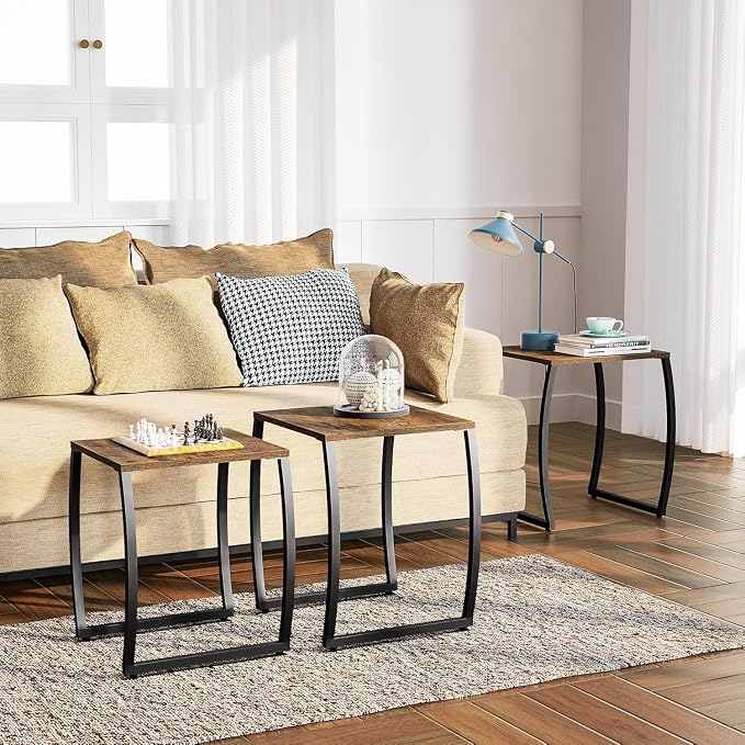 SRIWATANA Nesting Tables, Vintage Side End Tables Living Room, Coffee Snack - Image 2