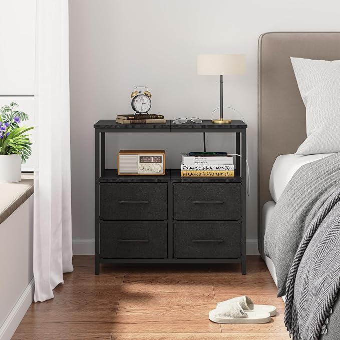 TUTOTAK Large Night Stand with Charging Station, Nightstand with USB and Type-C - Image 8
